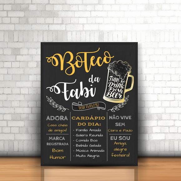 Quadro Chalkboard Boteco