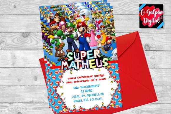 Convite Mario Bros