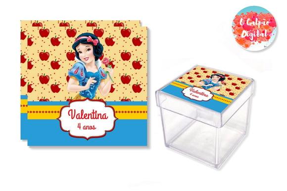 Adesivo de Caixinha Branca de Neve
