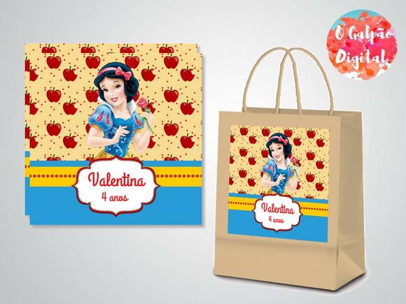Rótulo de Sacola Kraft Branca de Neve
