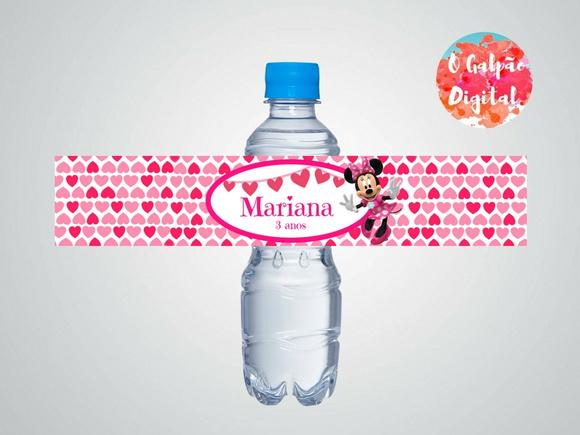 Rótulo de Garrafa Minnie Rosa