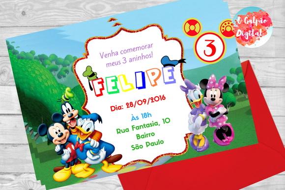 Convite A Turma do Mickey