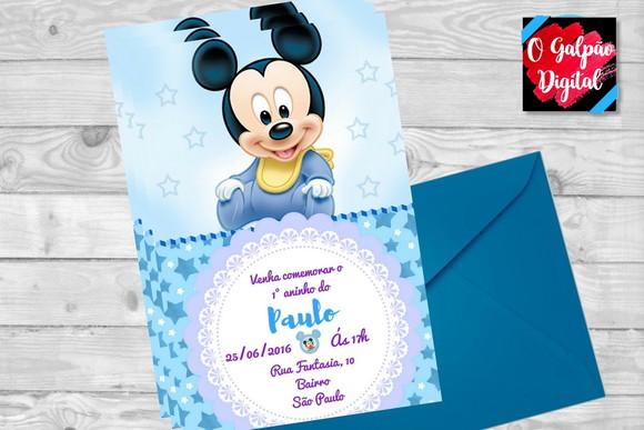 Convite Mickey Baby