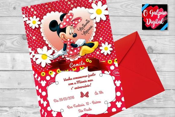 Convite Minnie Vermelha