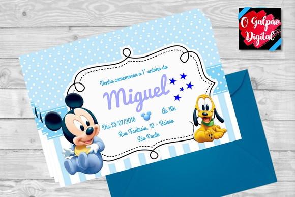 Convite Mickey Baby