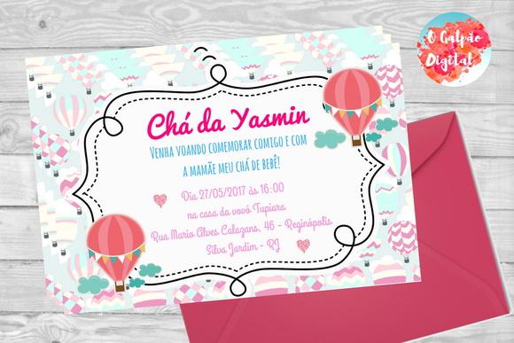 Convite Chá de bebe Balão