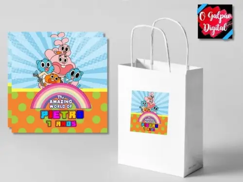 Rótulo de Sacola Mundo de Gumball
