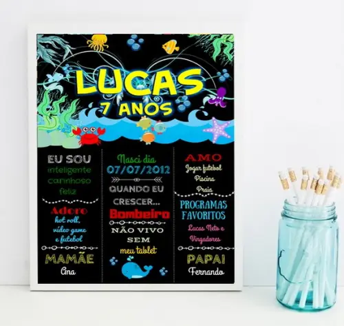 Chalkboard Fundo do Mar