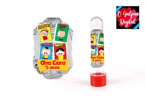 Rótulo de Tubete Turma da Mônica Toy