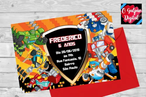 Convite Transformers Rescue Bots