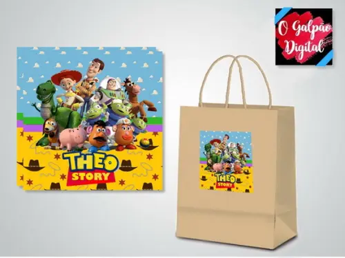 Rótulo de Sacola Kraft Toy Story
