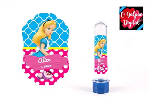 Rótulo de Tubete Alice no País das Maravilhas