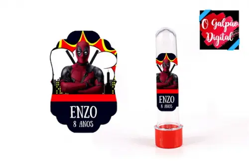 Rótulo de Tubete Dead Pool
