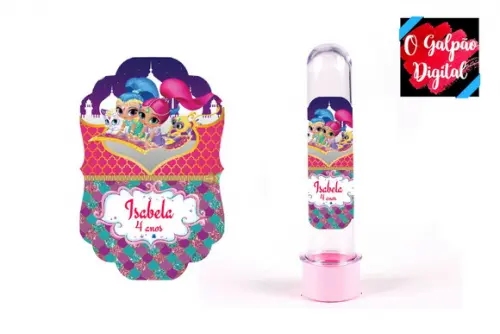 Rótulo de Tubete Shimmer e Shine