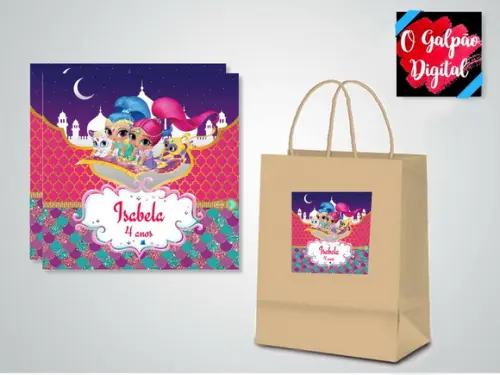 Rótulo de Sacola Kraft Shimmer e Shine