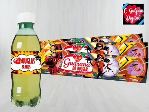 Rótulo de Guaraná os Incríveis