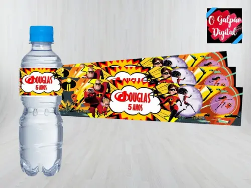 Rótulo de Água Os Incríveis