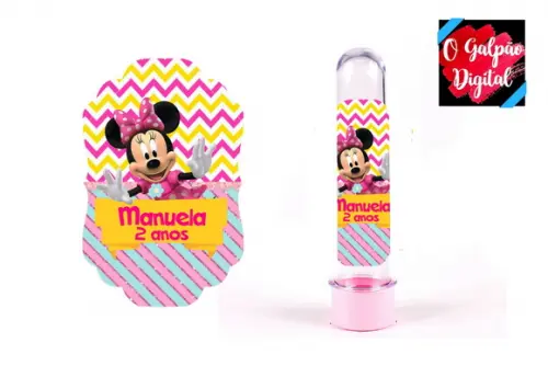Rótulo de Tubete Minnie Rosa