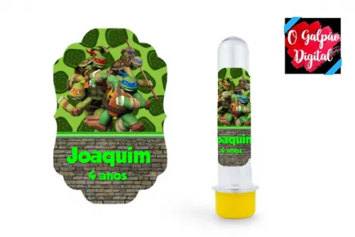 Rótulo de Tubete Tartarugas Ninjas