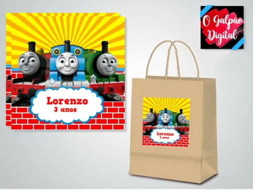 Rótulo de Sacola Kraft Thomas e seus Amigos