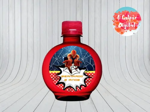 Rótulo de Água Ouro Fino Homem Aranha