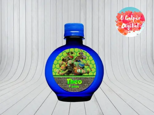 Rótulo de Água Ouro Fino Tartarugas Ninjas