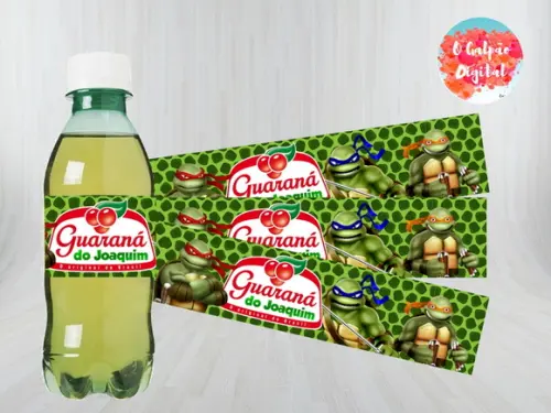 Rótulo de Guaraná Tartarugas Ninjas