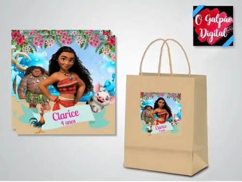 Rótulo de Sacola Kraft Moana