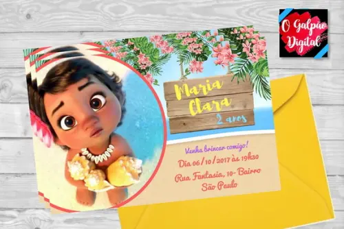 Convite Moana Baby