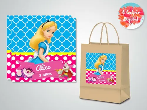 Rótulo de Sacola Kraft Alice