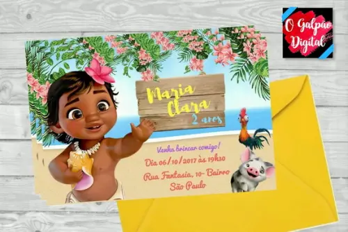 Convite Moana Baby