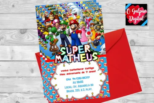 Convite Mario Bros