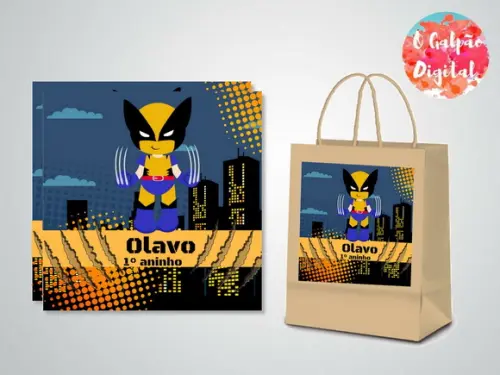 Rótulo de Sacola Kraft Wolverine
