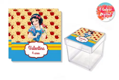 Adesivo de Caixinha Branca de Neve