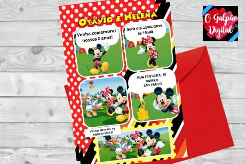 Convite Gibi Turma do Mickey