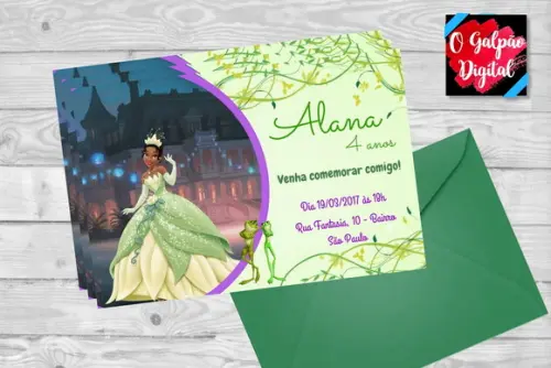 Convite A Princesa e o Sapo