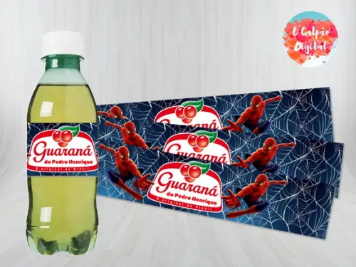 Rótulo de Guaraná Homem Aranha
