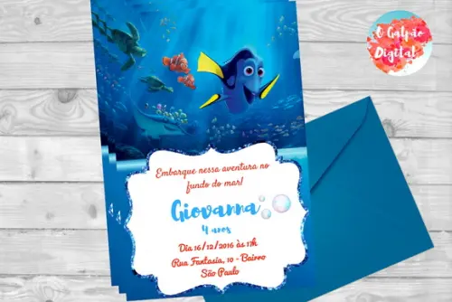 Convite Procurando Dory