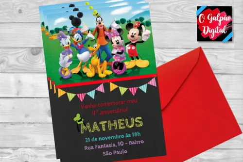 Convite A Turma do Mickey