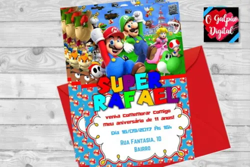Convite Mario Bros