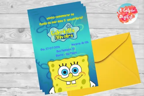 Convite Bob Esponja
