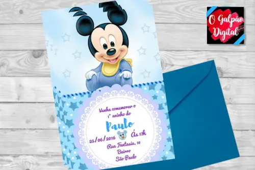 Convite Mickey Baby