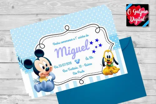 Convite Mickey Baby