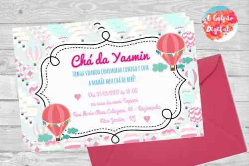 Convite Chá de bebe Balão