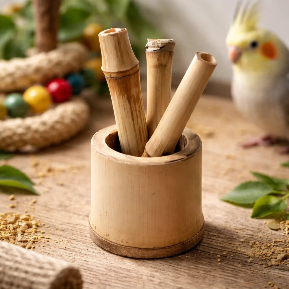 Kit De Bambu Brinquedos Para Calopsita E Outras Aves
