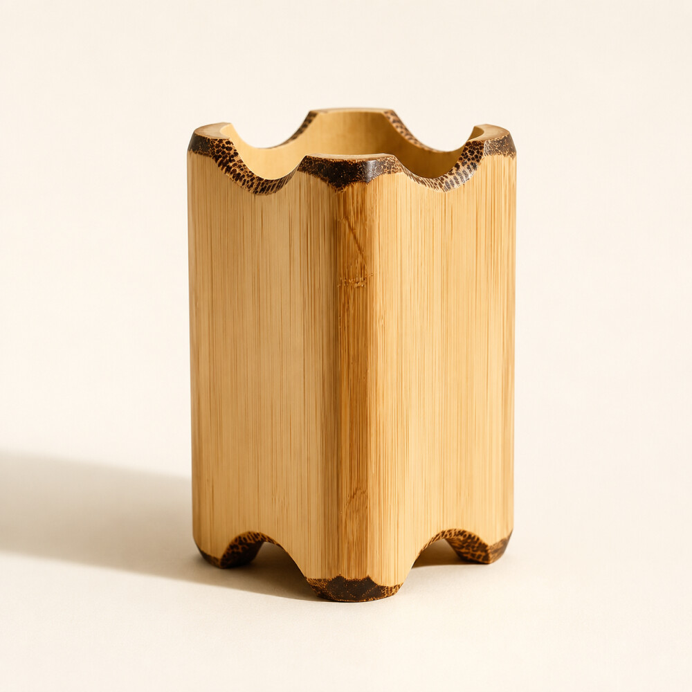 Porta Guardanapo De Bambu Kit Com 4uni