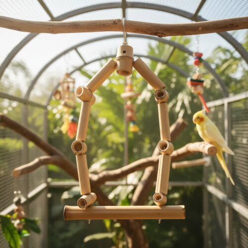 Kit De Bambu Brinquedos Para Calopsita E Outras Aves