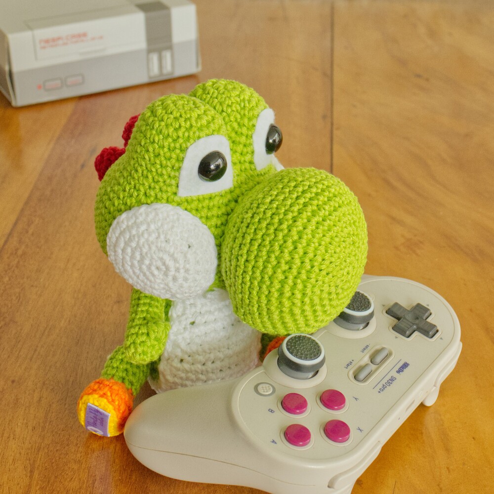 Yoshi Amigurumi Articulado - Boneco de Crochê Super Mario