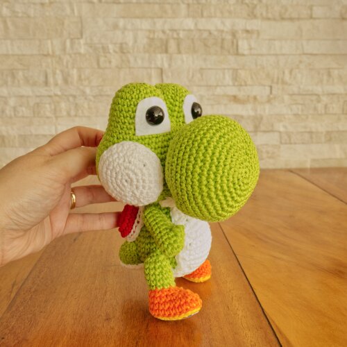 Yoshi Amigurumi Articulado - Boneco de Crochê Super Mario