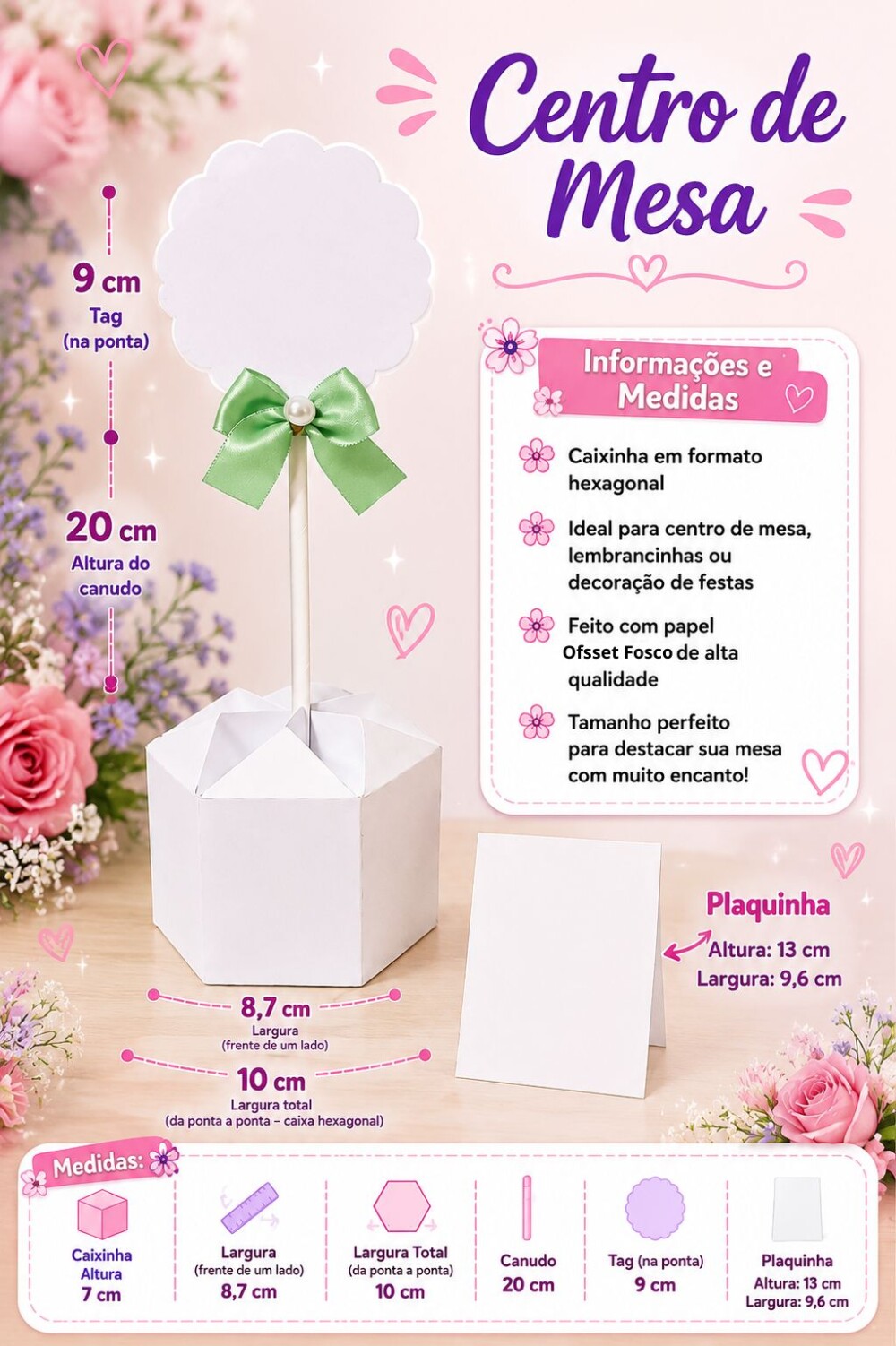 Centro de Mesa 365 Sorrisos Menino Pegue e Monte 10 unidades